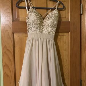 Dancing Queen Cream Satin Dress